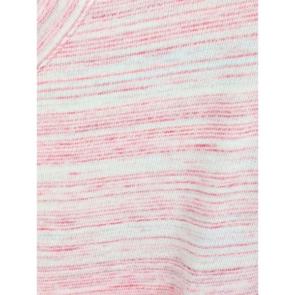 Columbia Pink White Striped Jersey Knit Pullover Crew Neck 3/4 Sleeve Shirt Top - Picture 4 of 5
